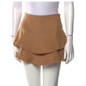 Alice + Olivia Paloma Ruffle Skort - Tan Brown - XS